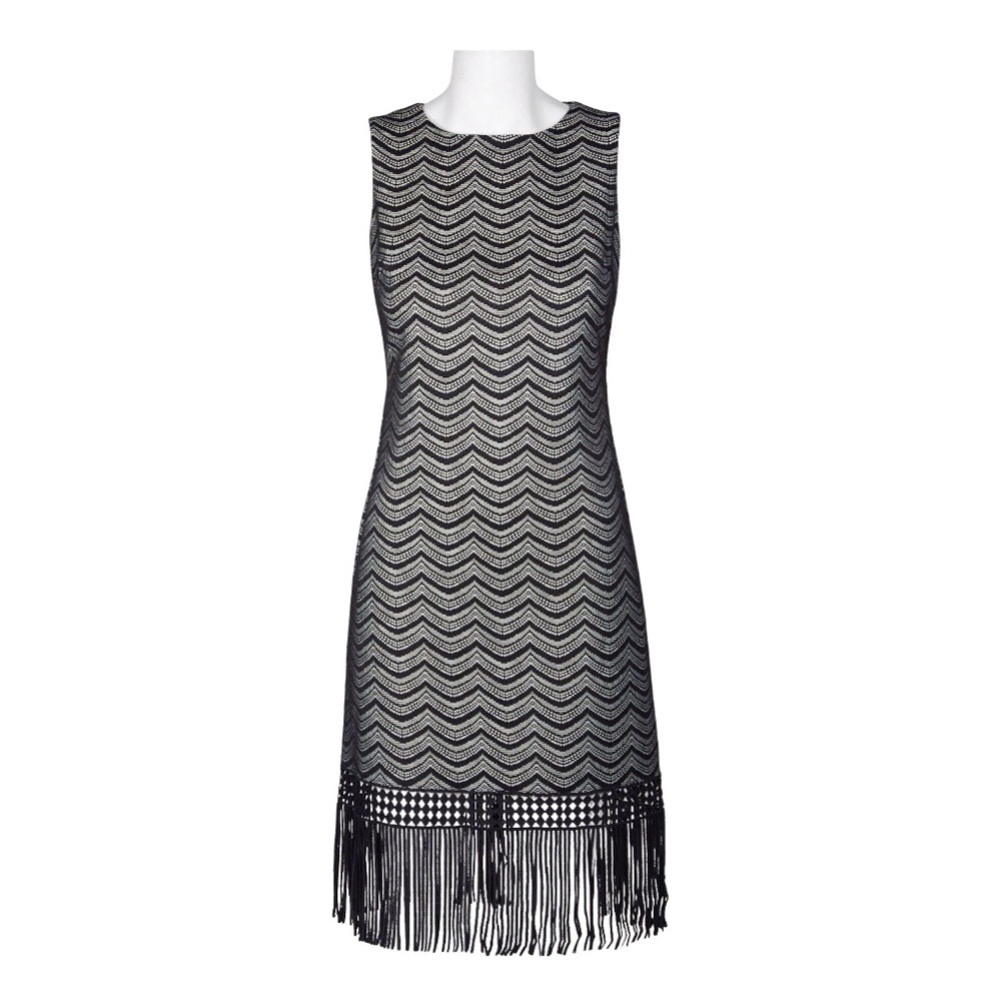 Julia Jordan Illusion Fringe Bodycon Lace Dress